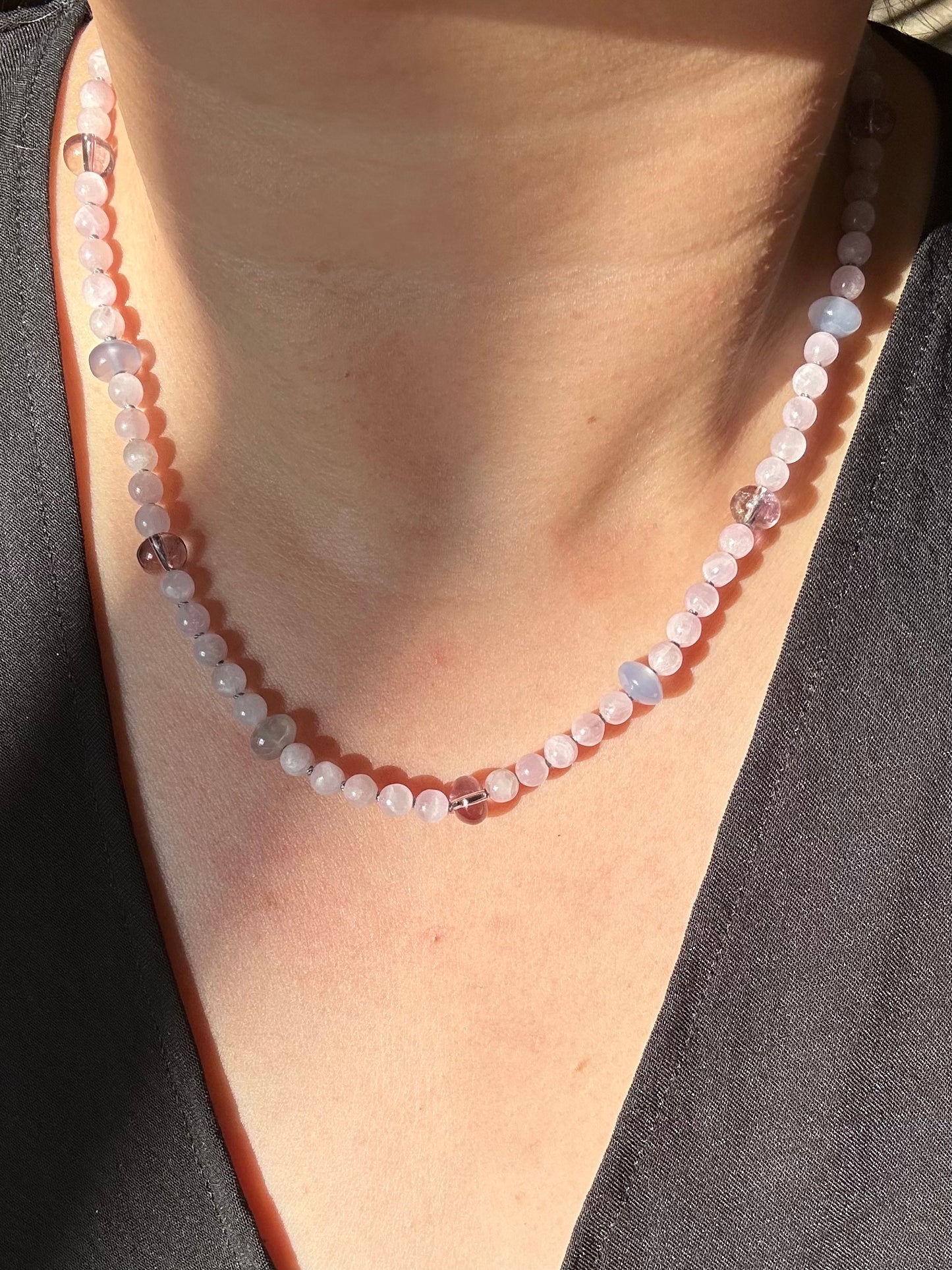 Kunzite, Lavender Amethyst, Blue Chalcedony