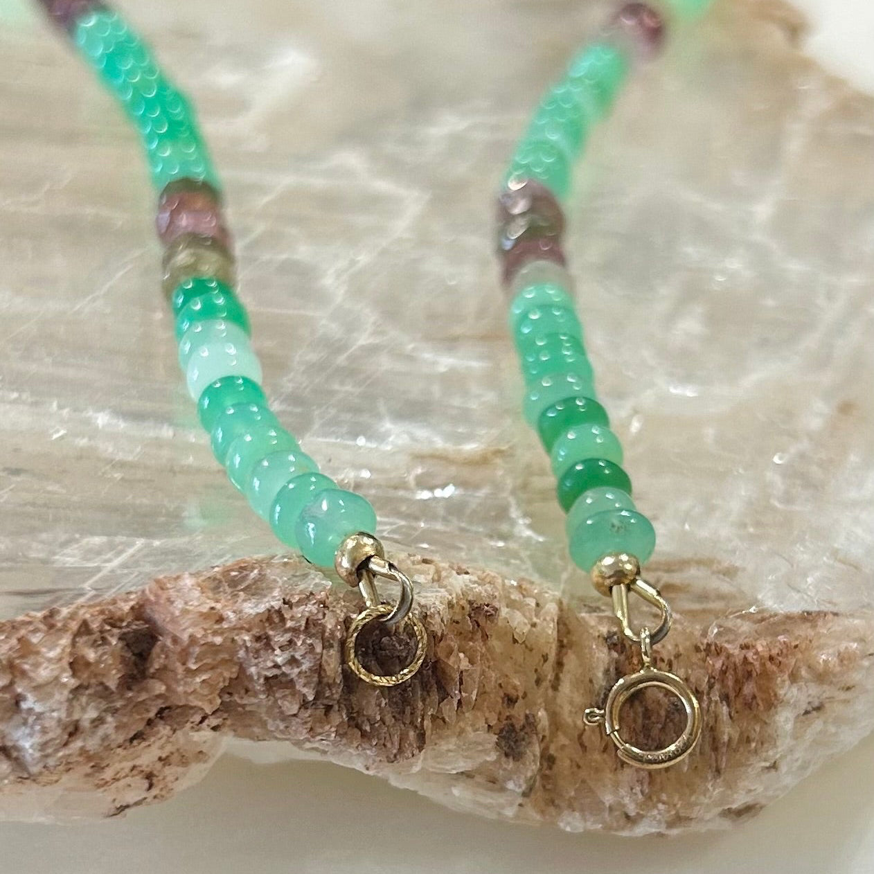 Chrysoprase & Tourmaline necklace