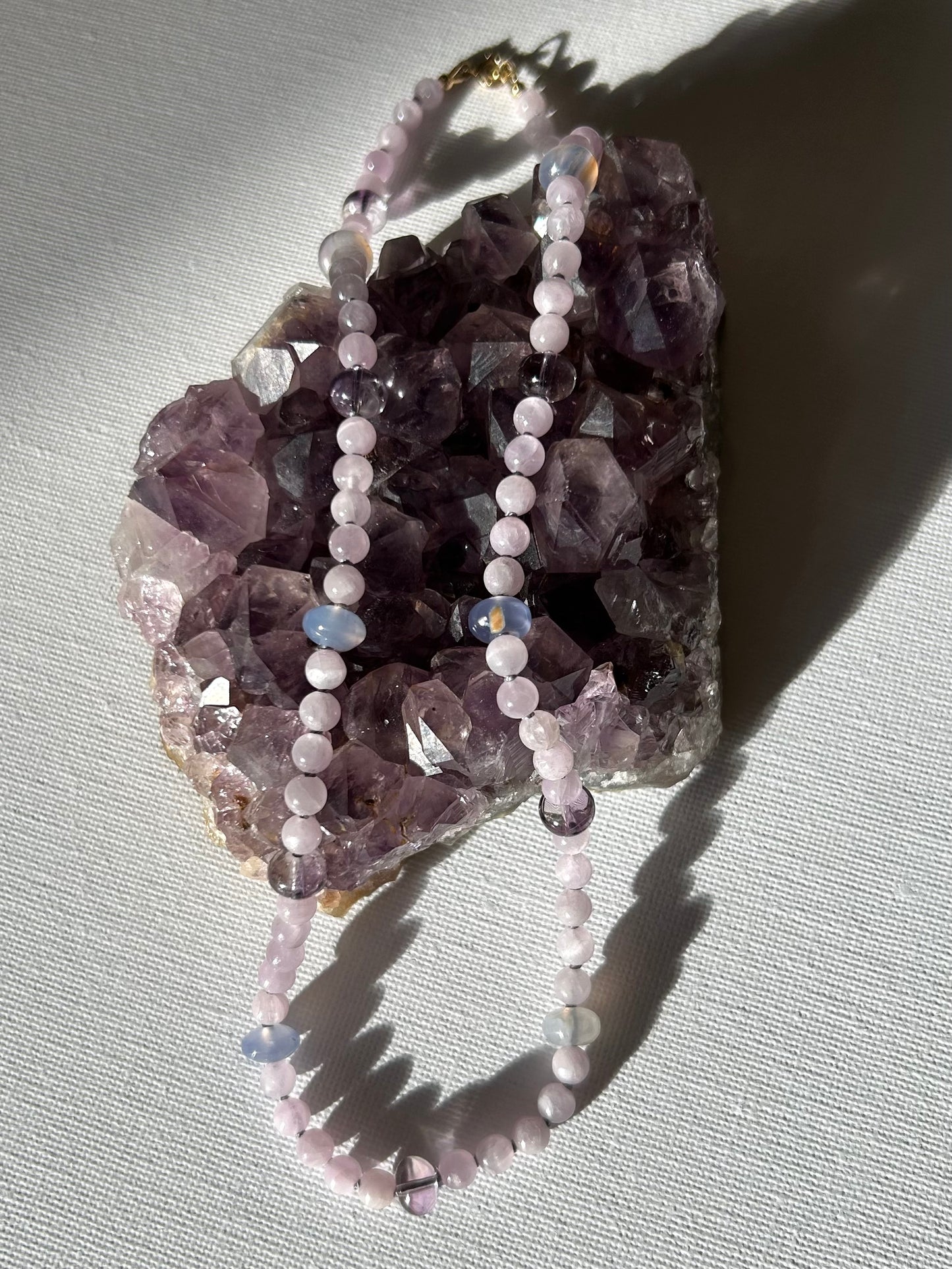 Kunzite, Lavender Amethyst, Blue Chalcedony