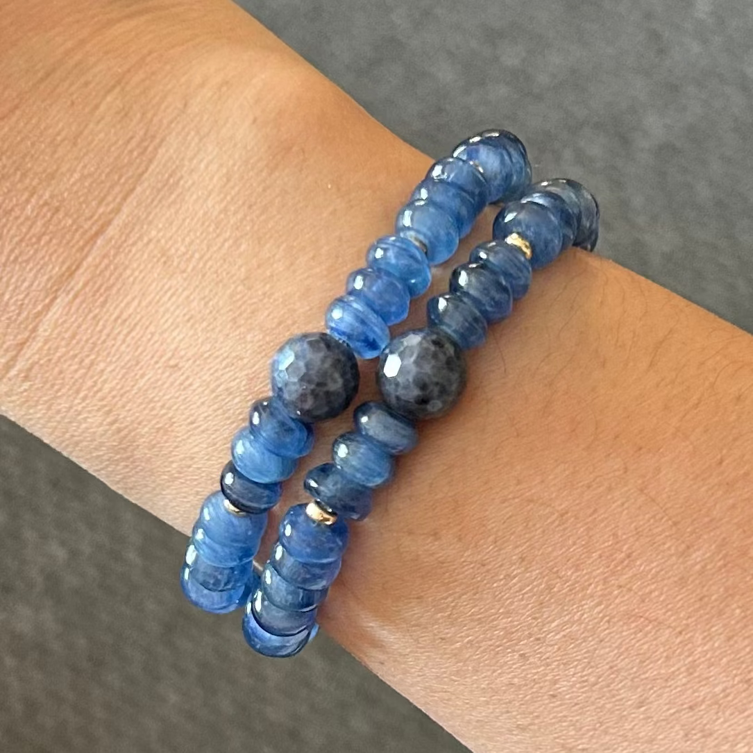 Kyanite, Blue Sapphire bracelet