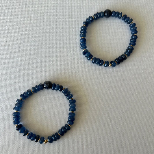 Kyanite, Blue Sapphire bracelet