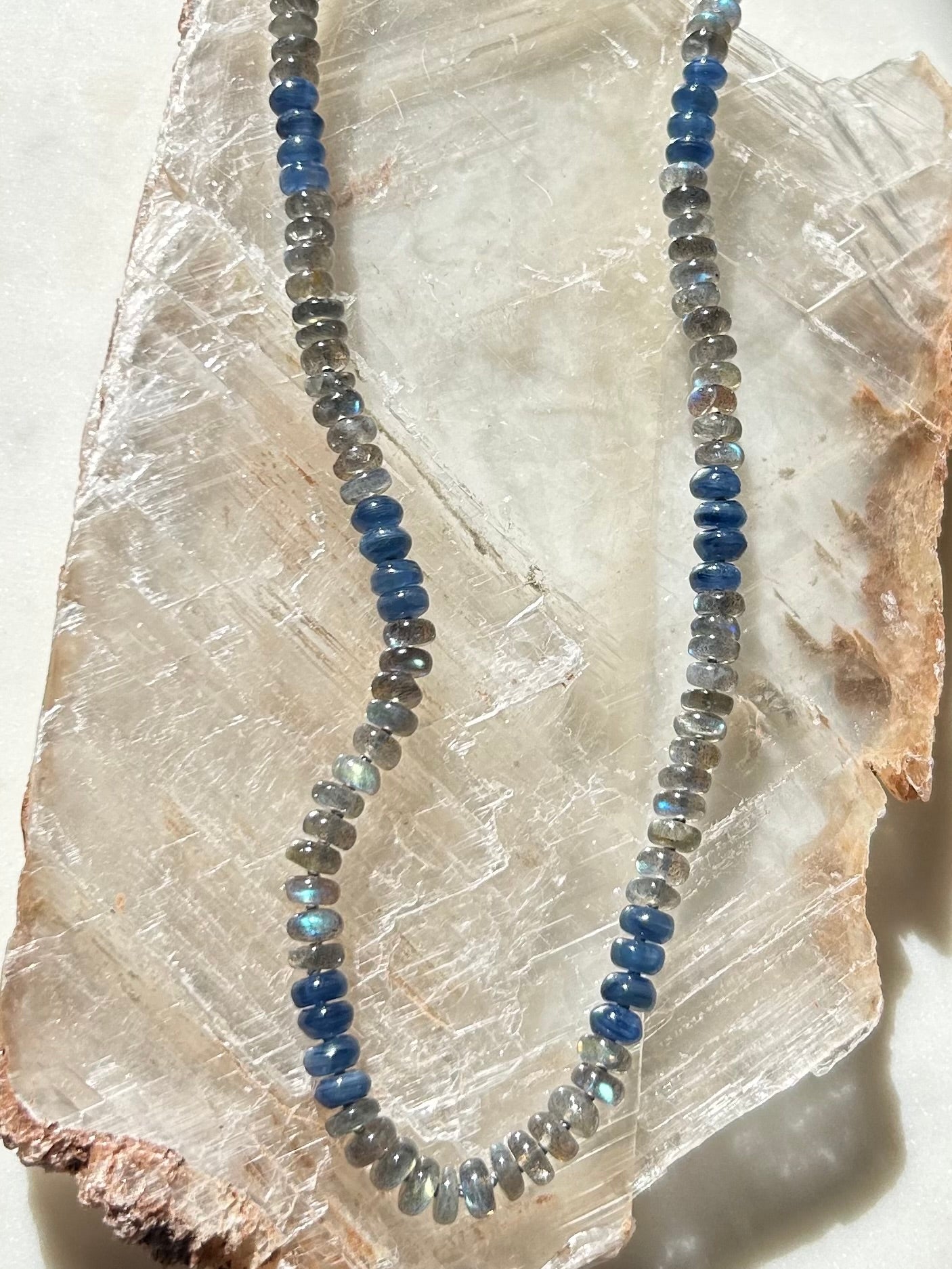 Labradorite, Kyanite necklace
