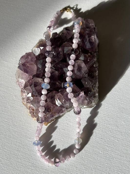 Kunzite, Lavender Amethyst, Blue Chalcedony