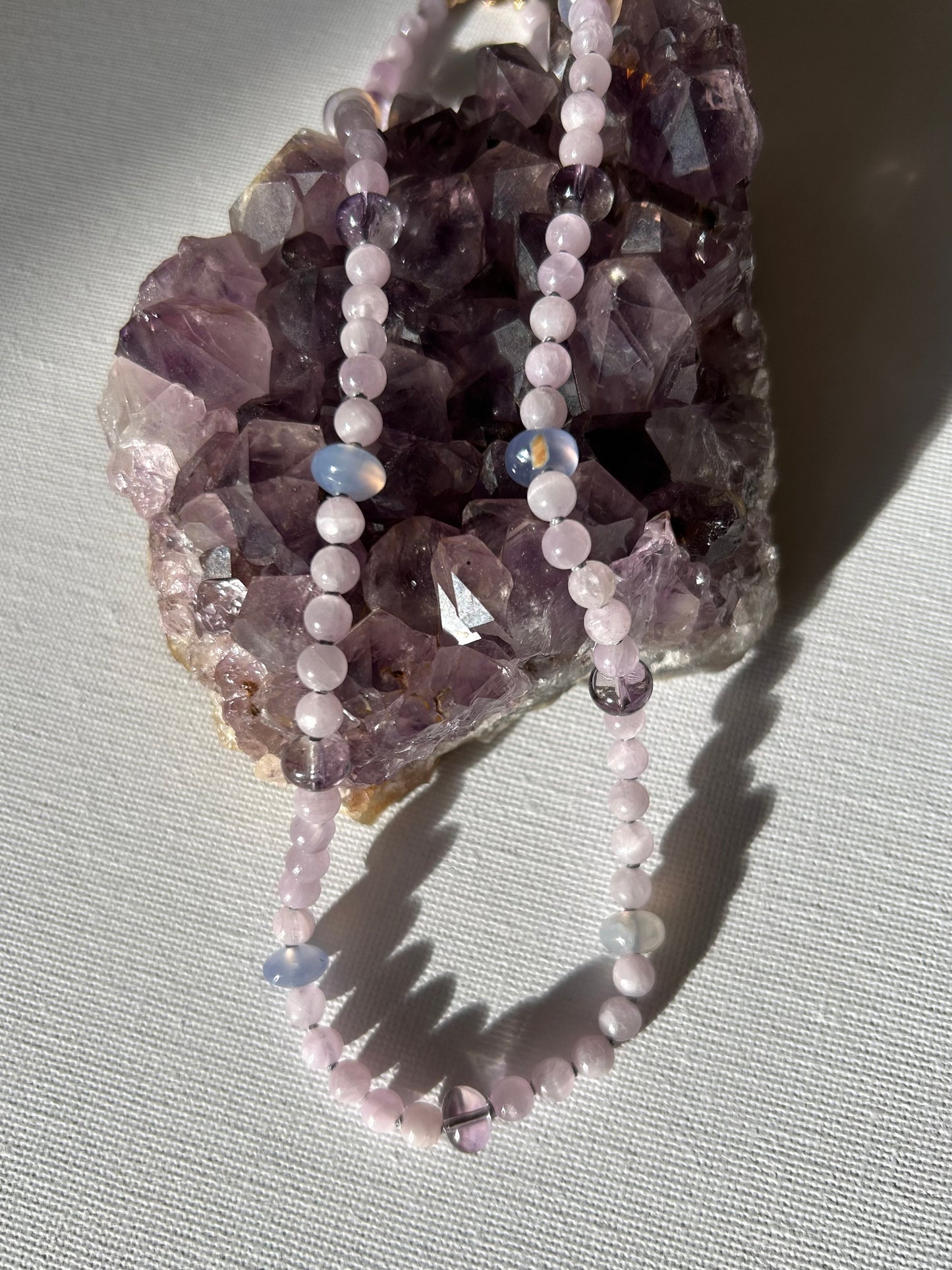 Kunzite, Lavender Amethyst, Blue Chalcedony