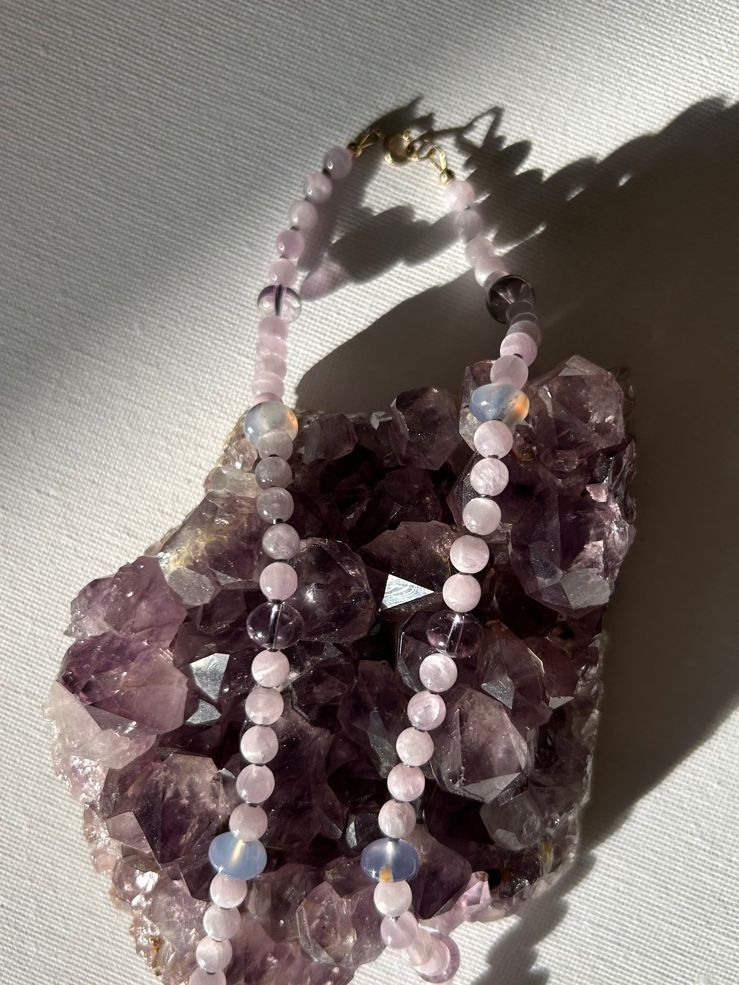 Kunzite, Lavender Amethyst, Blue Chalcedony
