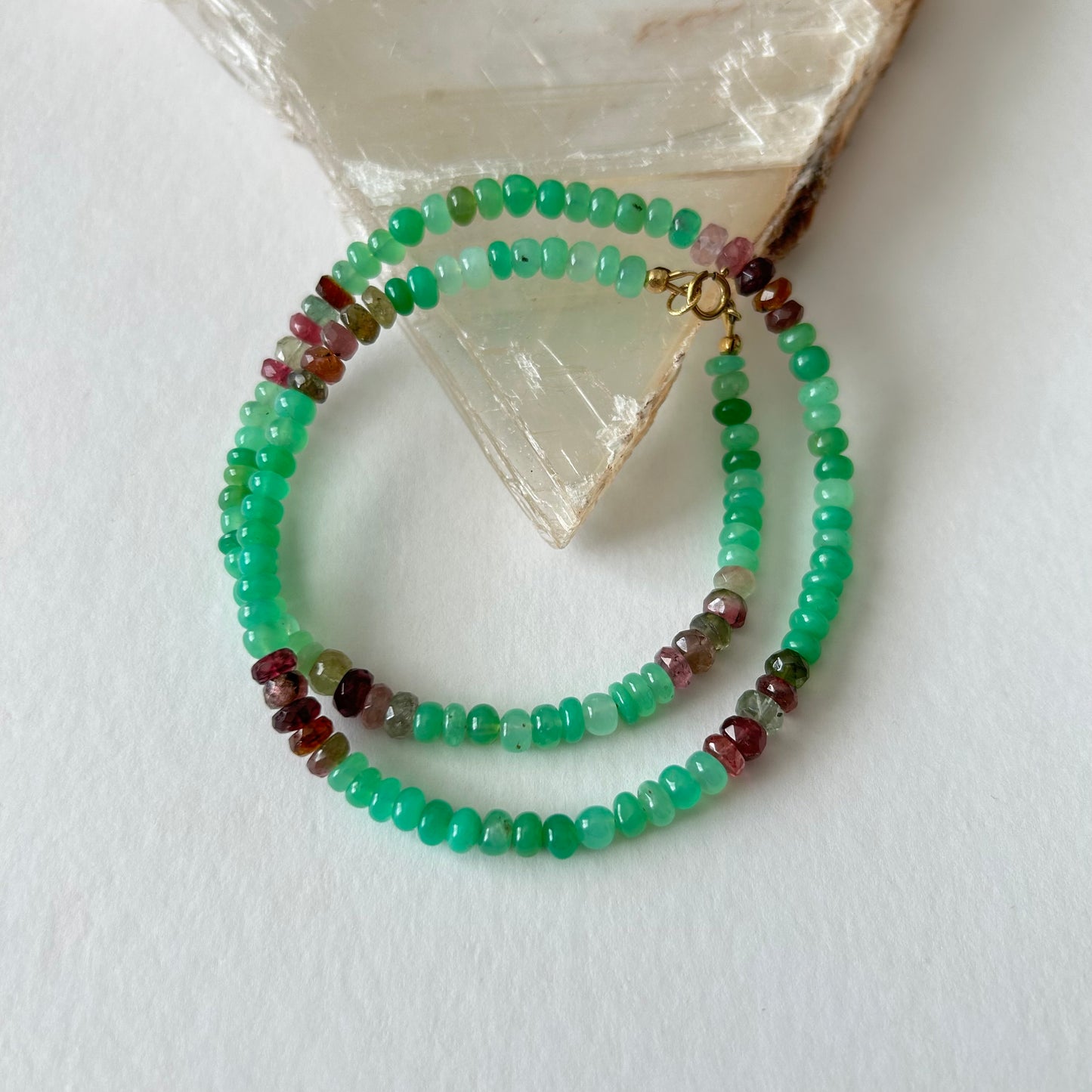 Chrysoprase & Tourmaline necklace