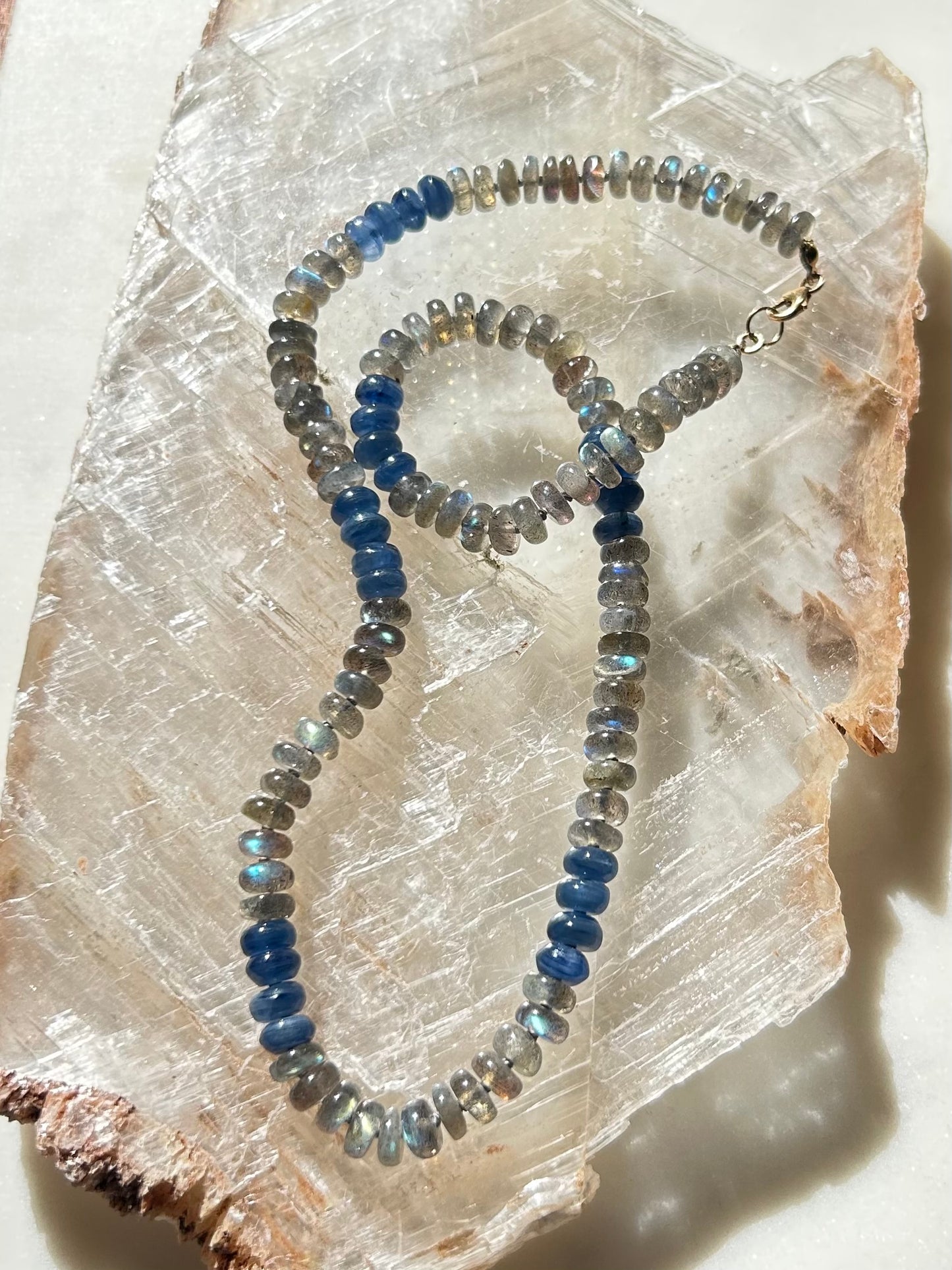 Labradorite, Kyanite necklace