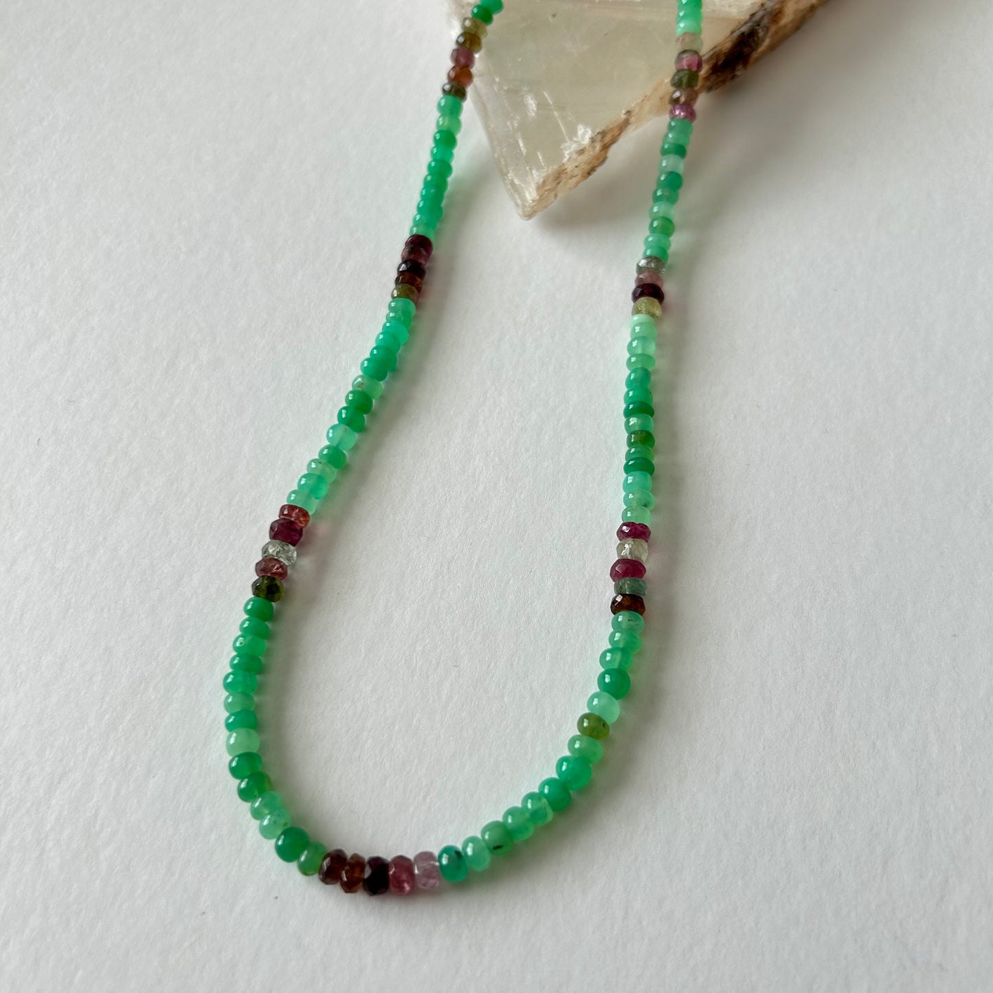 Chrysoprase & Tourmaline necklace